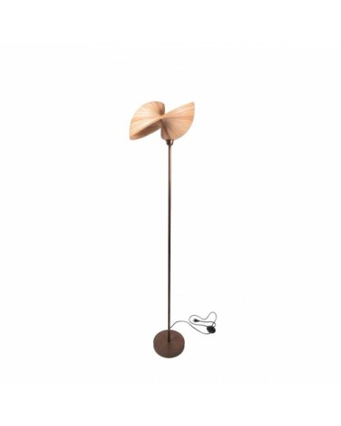 Lampadaire en bambou et pied en bronze H138