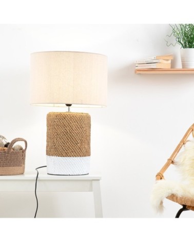 Lampe de table en concrete marron