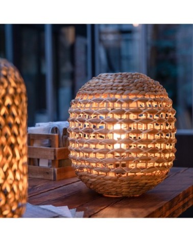 Lampe de table en rattan naturel