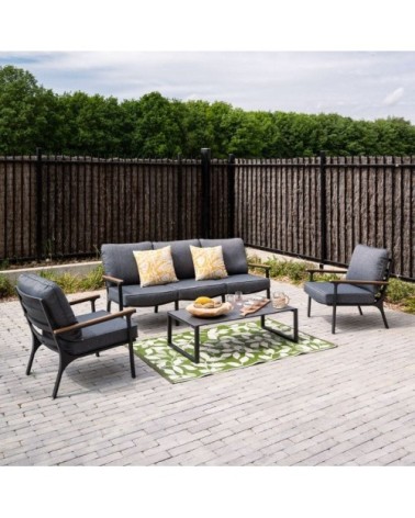 Salon de jardin 5 places en aluminium gris anthracite