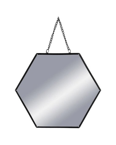 Ensemble de 3 miroirs hexa chaîne noir