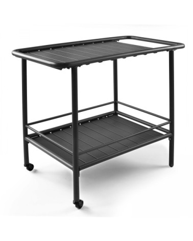Desserte à roulettes en acier anthracite