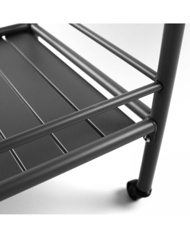 Desserte à roulettes en acier anthracite