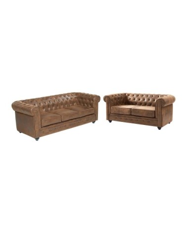 Ensemble canapé microfibre marron