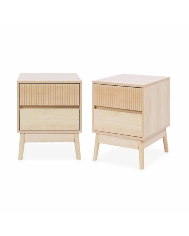 Lot de 2 tables de chevet 2 tiroirs