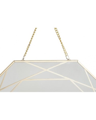 Miroirs suspendus chainette métal doré D29cm - Lot de 2