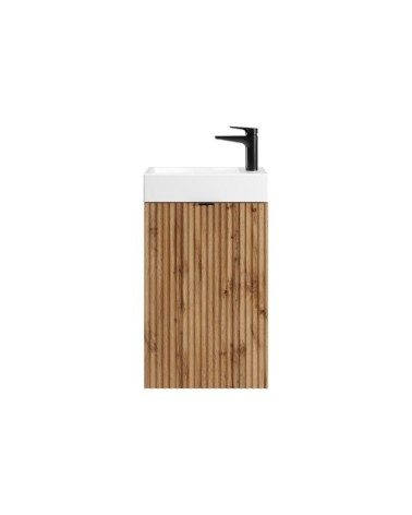Meuble lave main effet bois