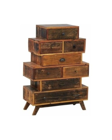 Commode 8 tiroirs en bois recyclé