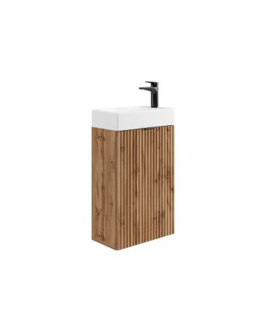 Meuble lave main effet bois