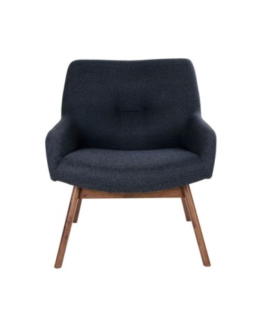 Fauteuil en tissu et pieds en bois naturel gris foncé