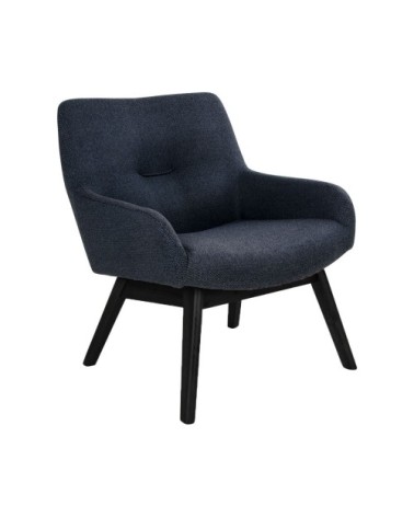 Fauteuil en tissu et pieds en bois noir gris foncé