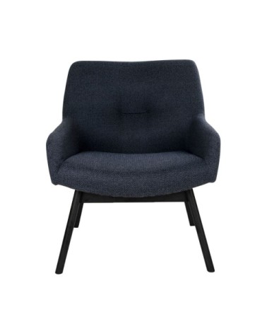 Fauteuil en tissu et pieds en bois noir gris foncé