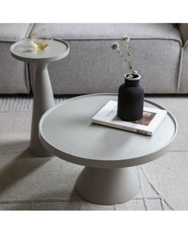 Table basse en métal D60cm gris