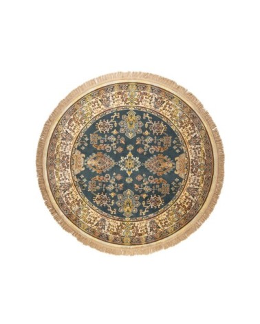 Tapis persan beige à franges beige D200 cm