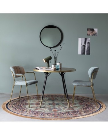 Tapis persan rouge à franges rouge D200 cm