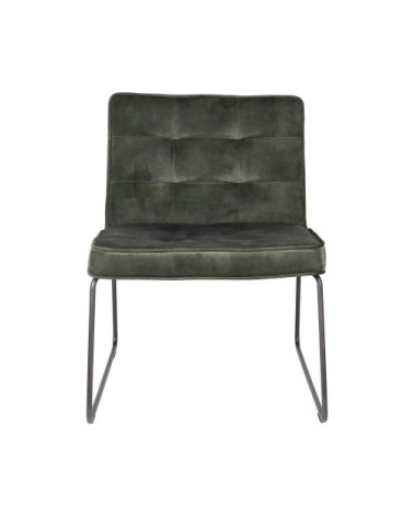 Fauteuil en velours vert kaki