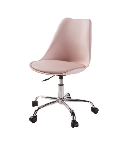 Chaise de bureau à roulettes rose