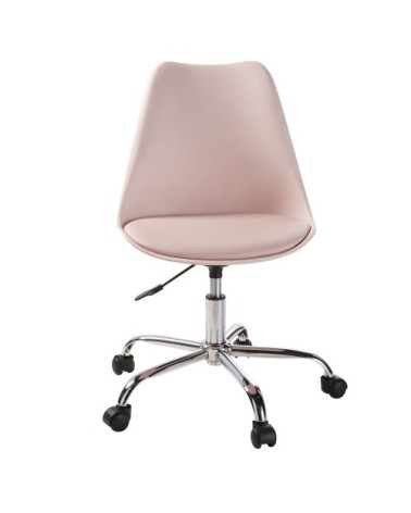 Chaise de bureau à roulettes rose