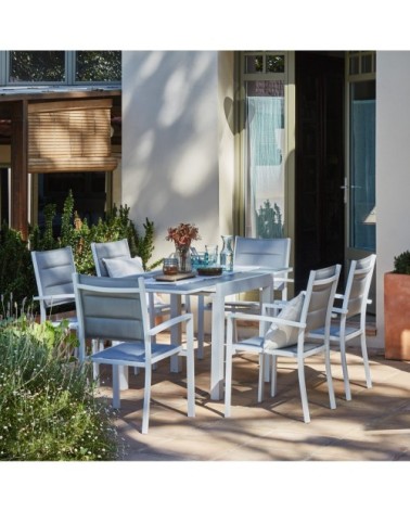 Table de jardin en aluminium blanc 4 personnes