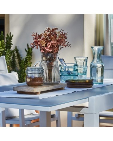 Table de jardin en aluminium blanc 4 personnes