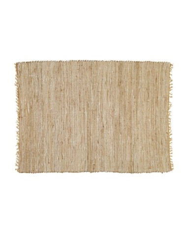 Grand tapis en jute et coton recyclé tissés 200x300