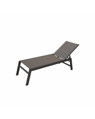 Chaise longue en aluminium marron avec roulettes