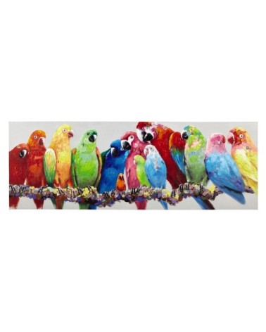 Toile perroquets multicolores, 70x200 cm
