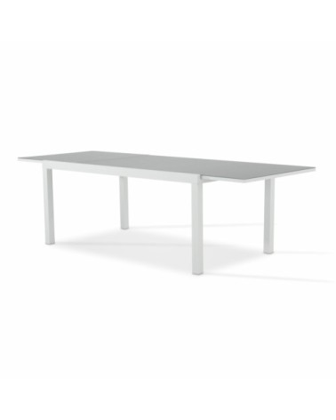 Table de jardin en aluminium blanc 260/180×100 cm
