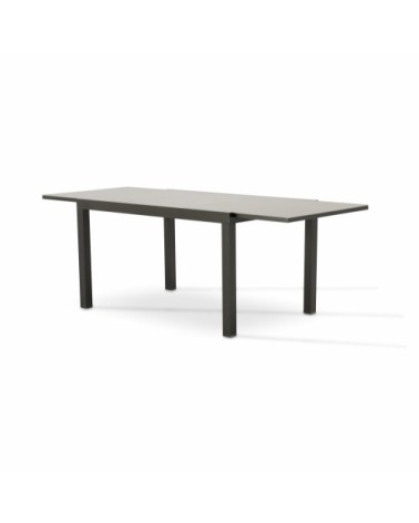 Table de jardin en aluminium marron 215/135×90 cm