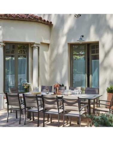 Table de jardin en aluminium marron 215/135×90 cm