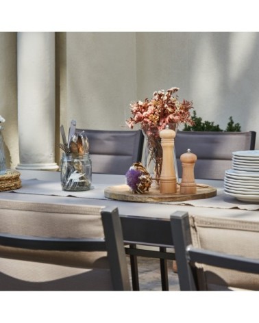 Table de jardin en aluminium marron 215/135×90 cm