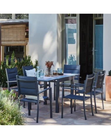 Table de jardin en aluminium gris anthracite 160/80×80 cm