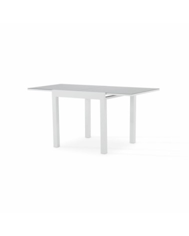 Table de jardin en aluminium blanc 160/80×80 cm