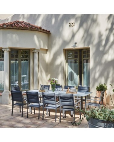 Table de jardin en aluminium gris anthracite 260/180×100 cm