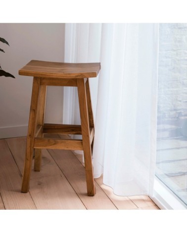 Tabouret de bar 66cm en acacia naturel