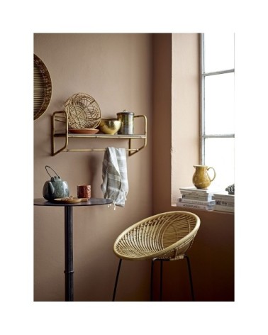 Tabouret de bar en métal et rotin 72cm