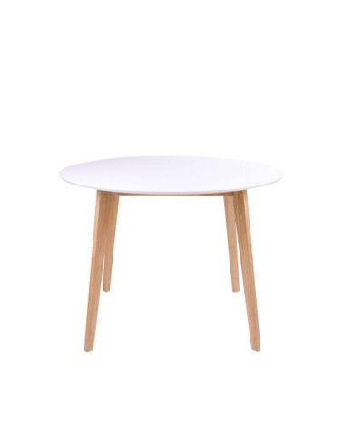 Table à manger en bois D105cm blanc