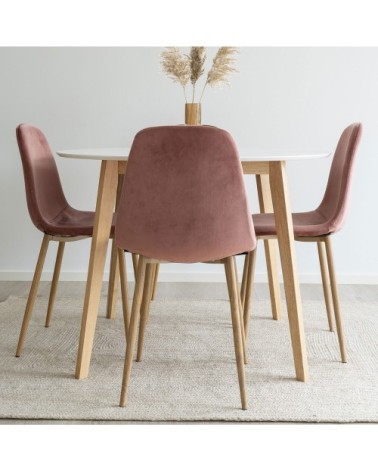 Table à manger en bois D105cm blanc