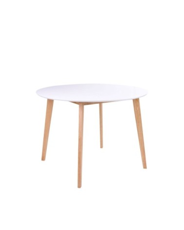 Table à manger en bois D105cm blanc