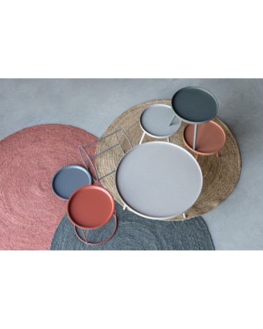 Table basse plateau amovible métal gris anthracite