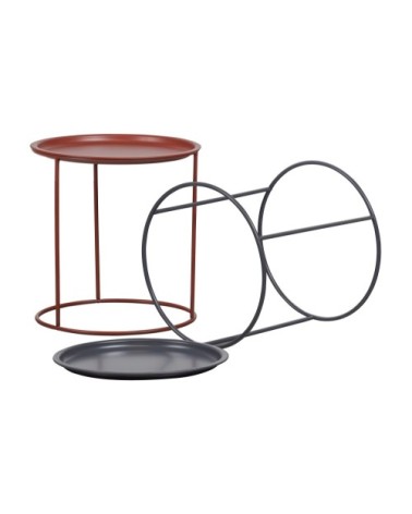 Table basse plateau amovible métal gris anthracite