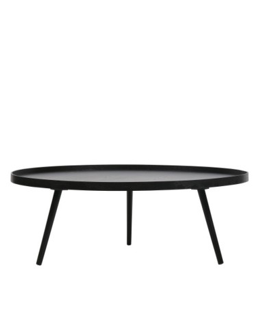 Table basse ronde en bois D100cm noir