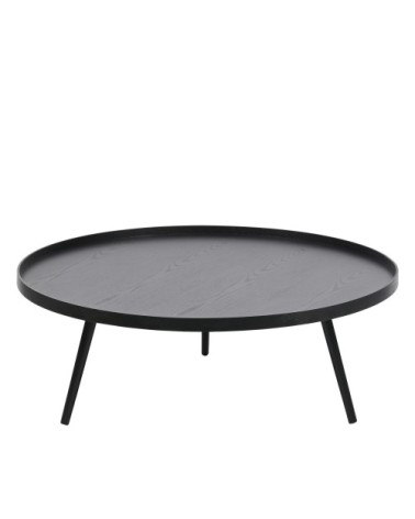 Table basse ronde en bois D100cm noir