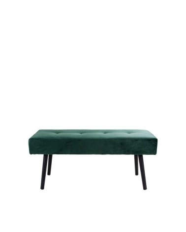 Banc en velours L100cm vert