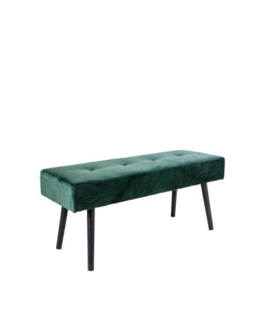 Banc en velours L100cm vert