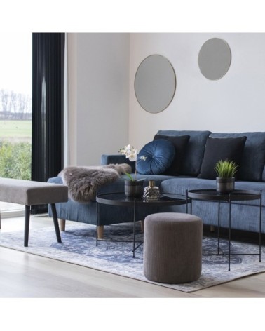 Banc en velours côtelé L100cm taupe