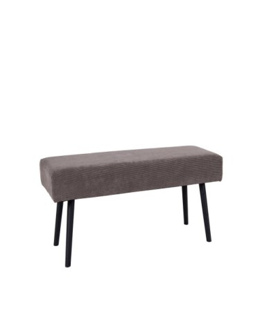 Banc en velours côtelé L100cm taupe