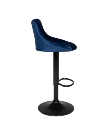 Lot de 2 tabourets de bar en velours bleu