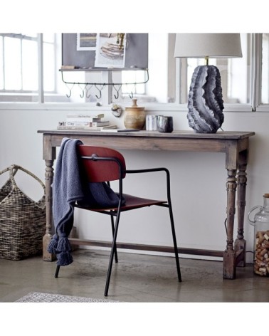 Lot de 2 chaises avec accoudoirs en bois et métal marron