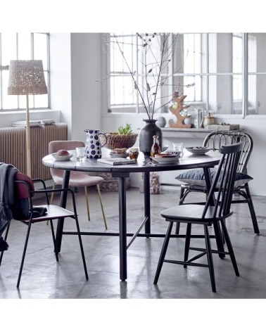 Lot de 2 chaises avec accoudoirs en bois et métal marron